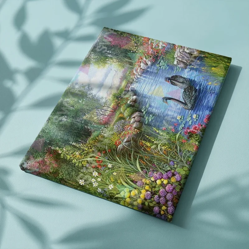Painting by numbers Enchanting Swans in a Beautiful Landscape