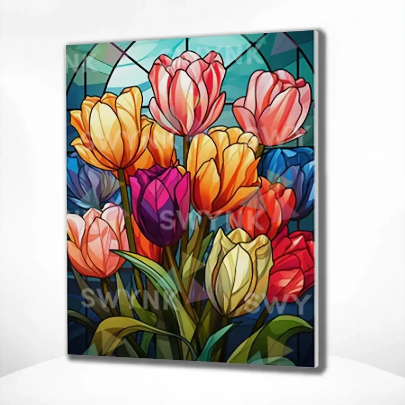 Painting by numbers Radiant Tulips in Full Bloom