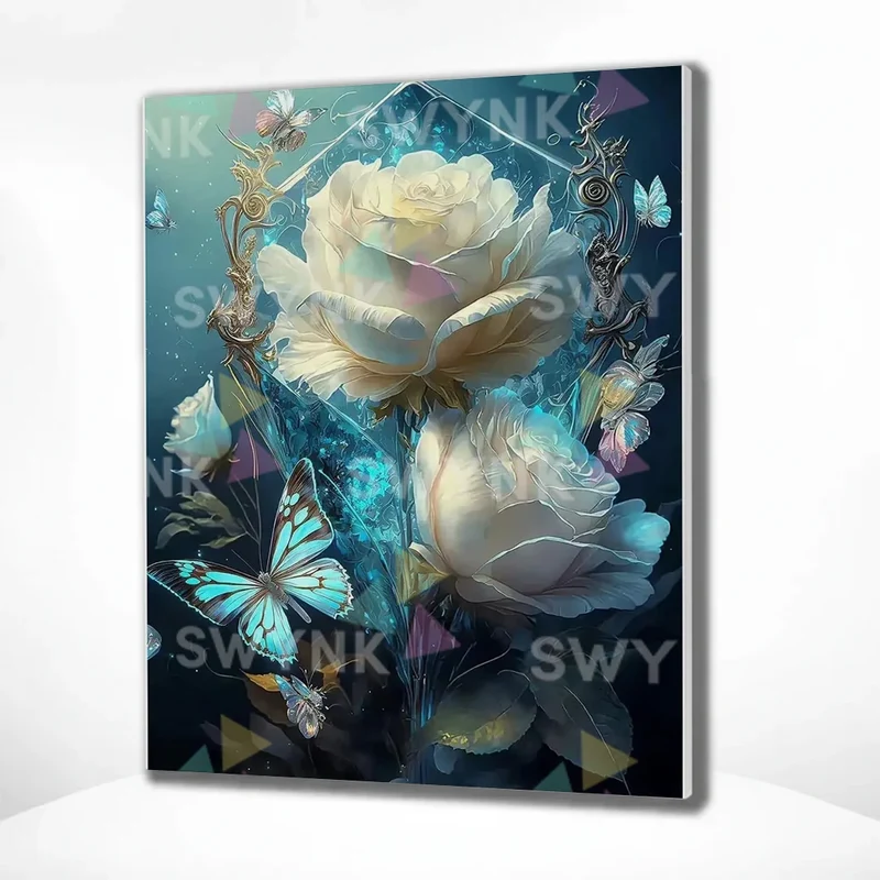 Painting by numbers Timeless White Flowers