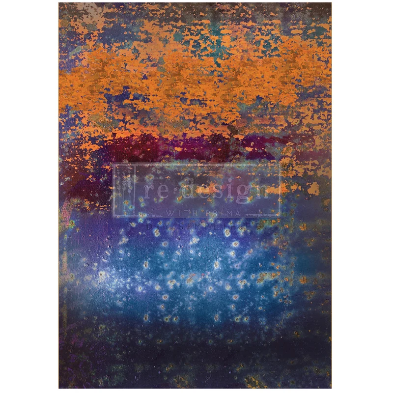 Papel Decoupage Re Design With Prima - RUSTIC BLUE RUST