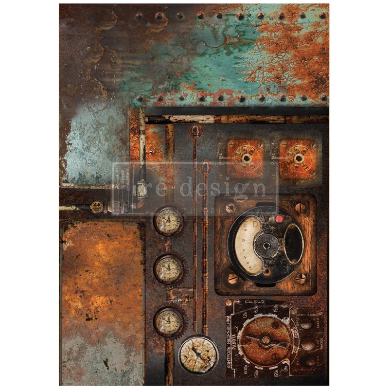 Papel Decoupage Re Design With Prima - AGED MACHINERY ELEGANCE