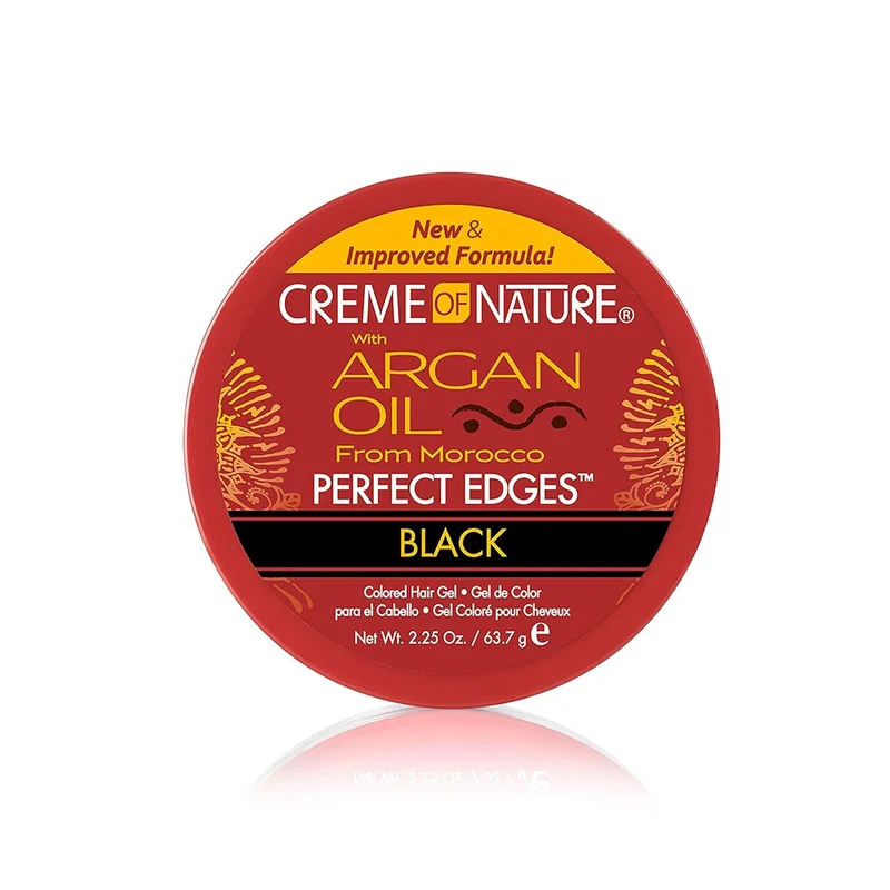 WHOLESALE CREME OF NATURE ARGAN OIL FROM MOROCCO DAY PERFECT EDGES BLACK COLORED HAIR GEL 2.25 OZ - 48 PIECE LOT