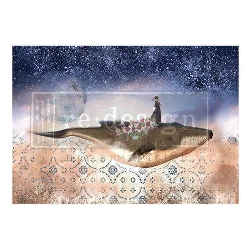 Papel Decoupage Re Design With Prima - WHALE IN COSMOS