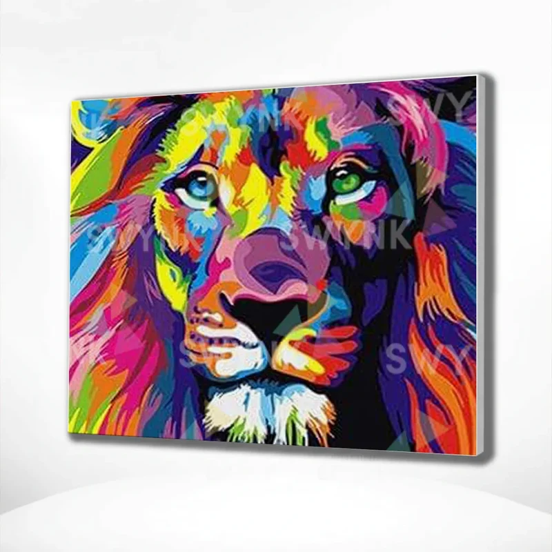 Painting by numbers Coloured Lion