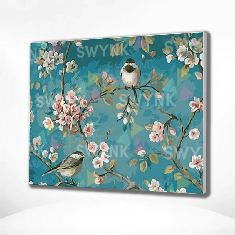 Painting by numbers Birds with Flowers