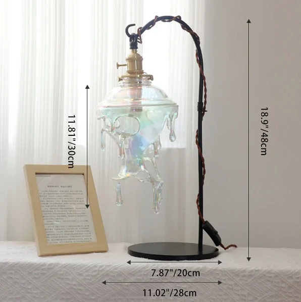 Contemporary Creative Resin Water Droplet Brass 1-Light Table Lamp For Living Room