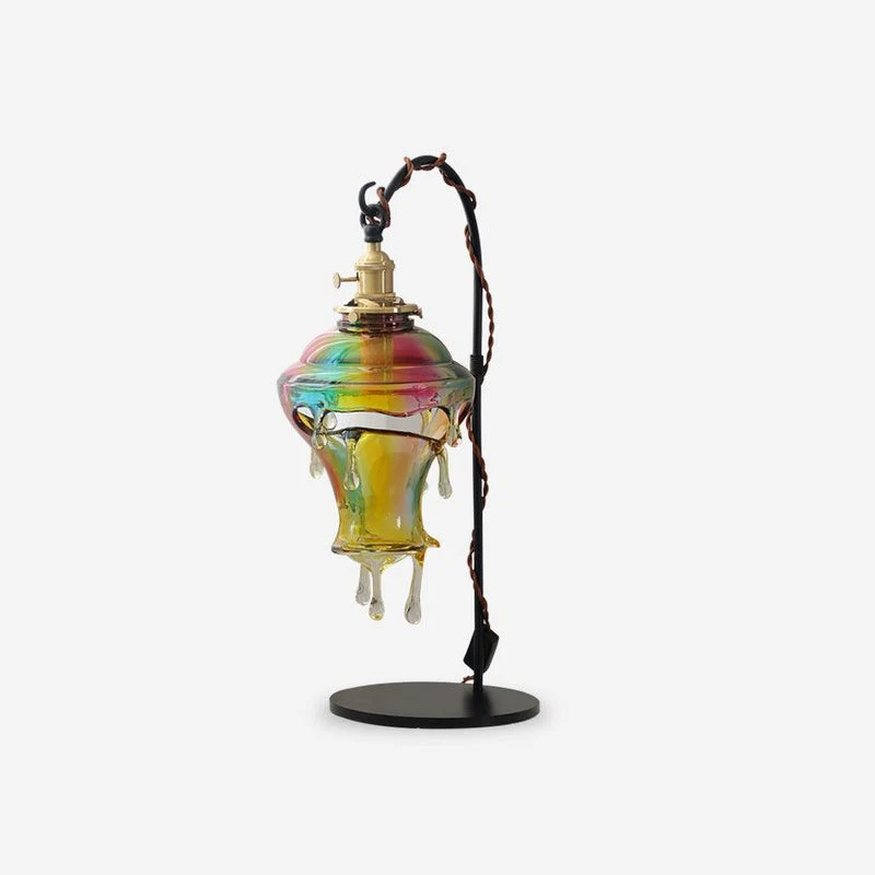 Contemporary Creative Resin Water Droplet Brass 1-Light Table Lamp For Living Room