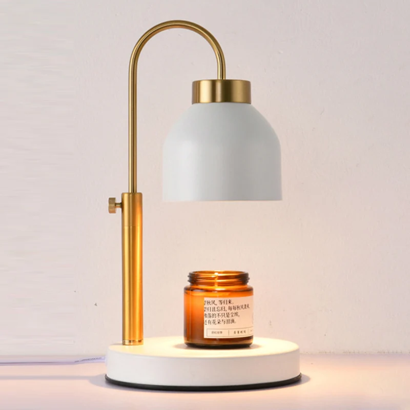 Contemporary Nordic Iron Round Liftable 1-Light Melting Wax Table Lamp For Bedroom