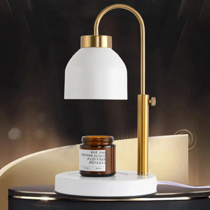Contemporary Nordic Iron Round Liftable 1-Light Melting Wax Table Lamp For Bedroom