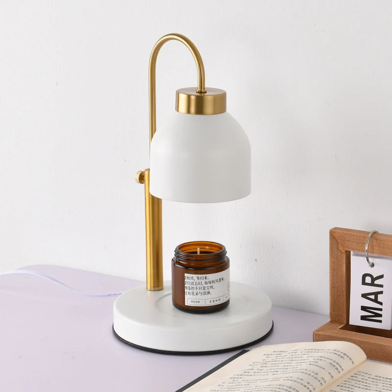 Contemporary Nordic Iron Round Liftable 1-Light Melting Wax Table Lamp For Bedroom