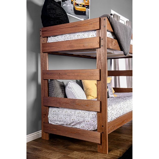 Furniture of America Arlette AM-BK100-BED-SLAT Twin/Twin Bunk Bed