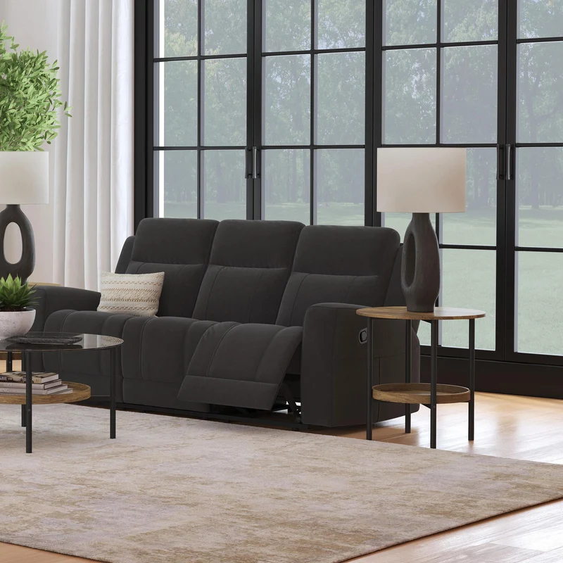 Coaster Furniture Brentwood 610284 Upholstered Motion Reclining Sofa - Dark Charcoal