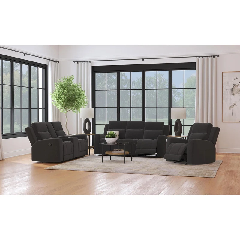 Coaster Furniture Brentwood 610284 Upholstered Motion Reclining Sofa - Dark Charcoal