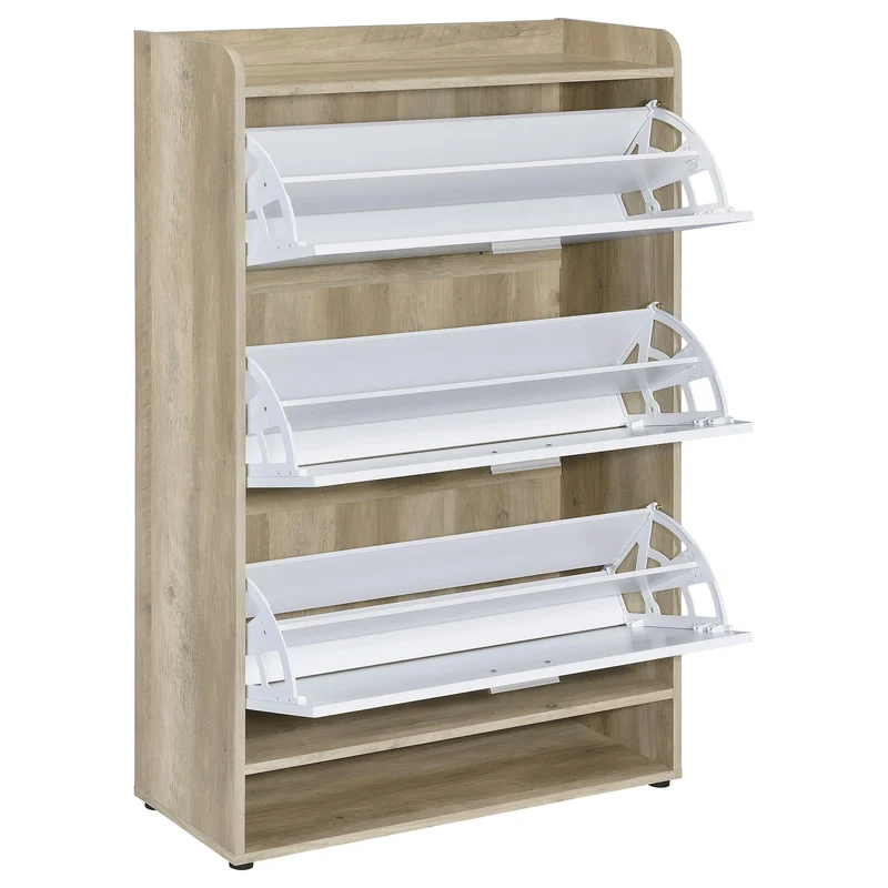 Coaster Furniture Denia 950403 3-tier Engineered Wood Shoe Cabinet - White