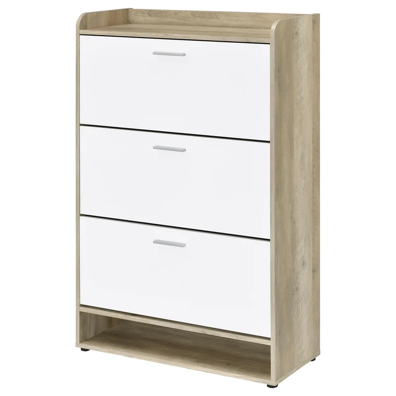 Coaster Furniture Denia 950403 3-tier Engineered Wood Shoe Cabinet - White