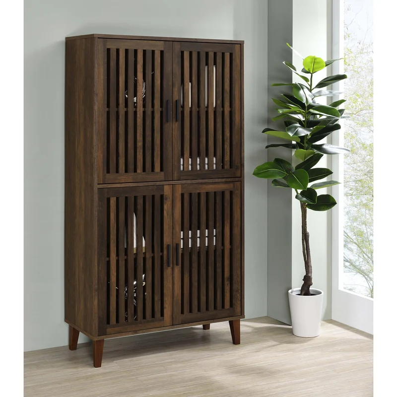 Coaster Furniture Elouise 950335 4-door Engineered Wood Tall Accent Cabinet - Dark Pine