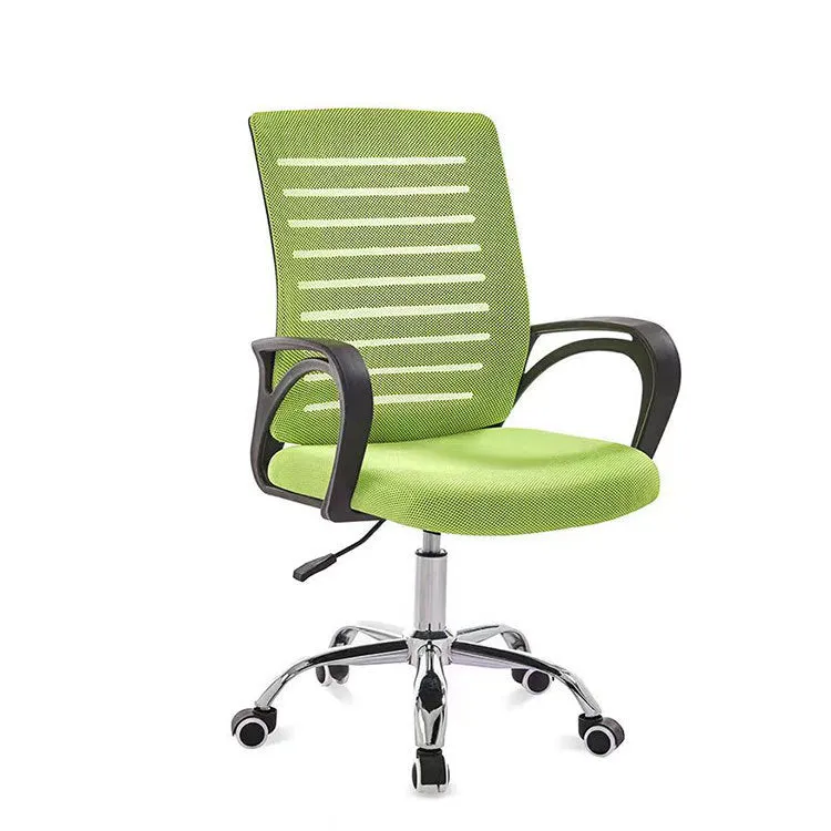 Contemporary Simplicity Breathable Mesh Fabric Upholstered Height Adjustable Swivel Desk Chair Metal Casters For Home Office