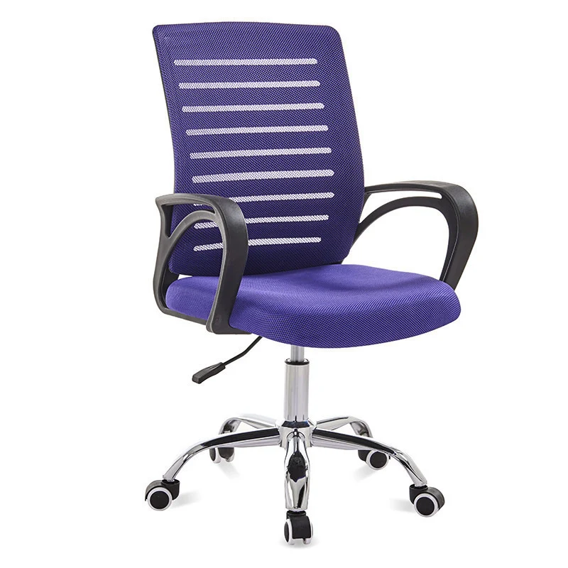 Contemporary Simplicity Breathable Mesh Fabric Upholstered Height Adjustable Swivel Desk Chair Metal Casters For Home Office