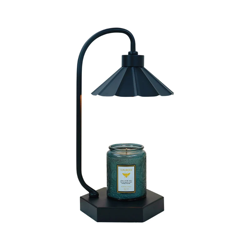 Contemporary Nordic Glass Umbrella Shade Iron 1-Light Melting Wax Table Lamp For Bedroom