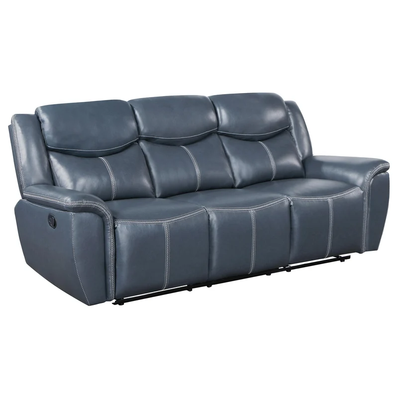 Coaster Furniture Sloane 610271 Upholstered Padded Arm Reclining Sofa - Blue