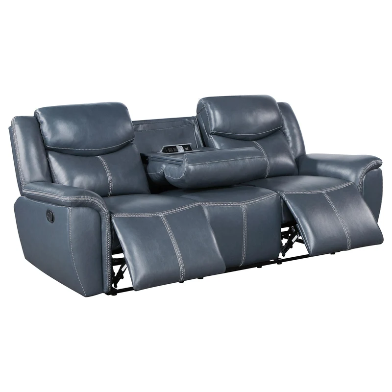 Coaster Furniture Sloane 610271 Upholstered Padded Arm Reclining Sofa - Blue