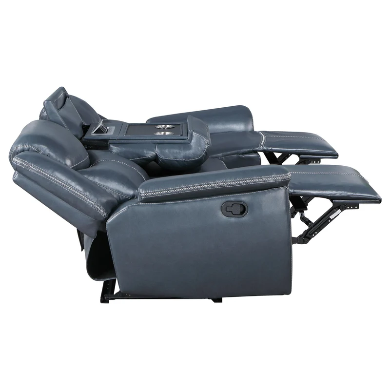 Coaster Furniture Sloane 610271 Upholstered Padded Arm Reclining Sofa - Blue