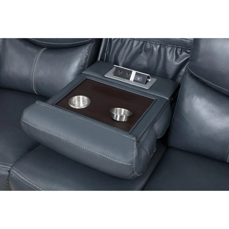 Coaster Furniture Sloane 610271 Upholstered Padded Arm Reclining Sofa - Blue