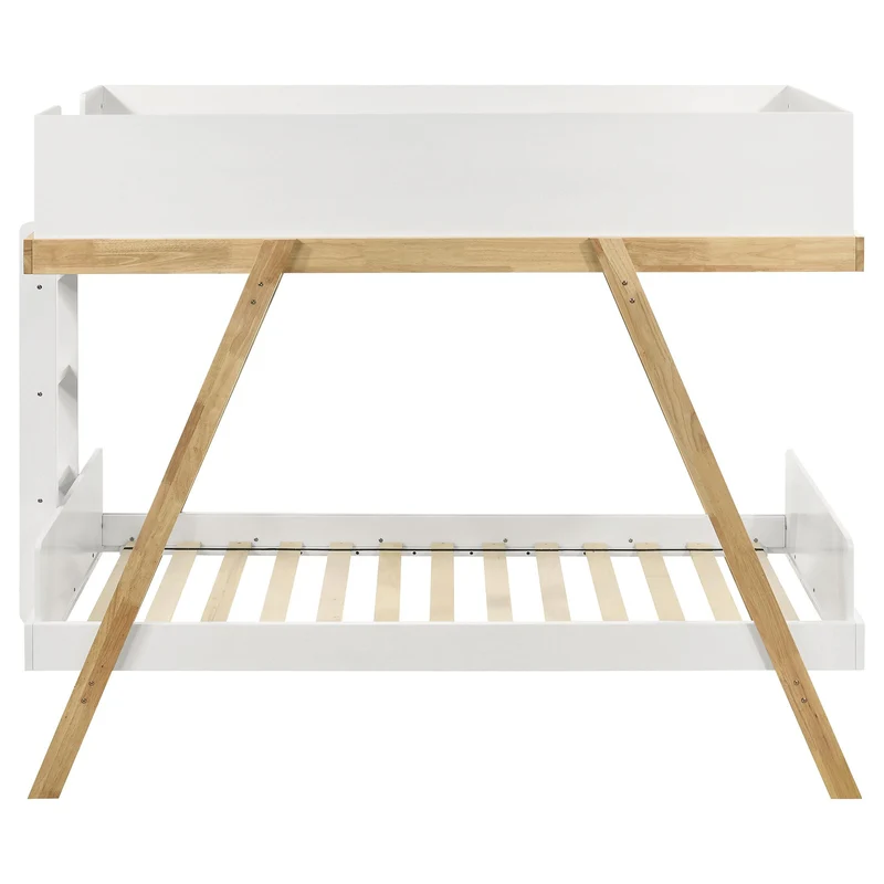 Coaster Furniture Frankie 460570T Wood Twin Over Twin Bunk Bed - White and Natural