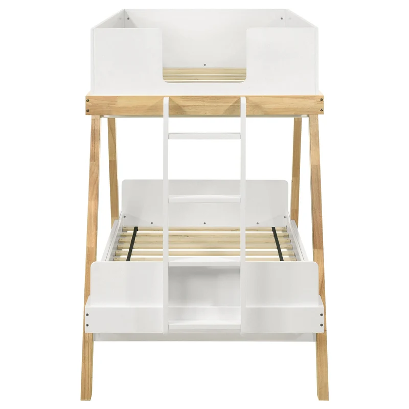 Coaster Furniture Frankie 460570T Wood Twin Over Twin Bunk Bed - White and Natural