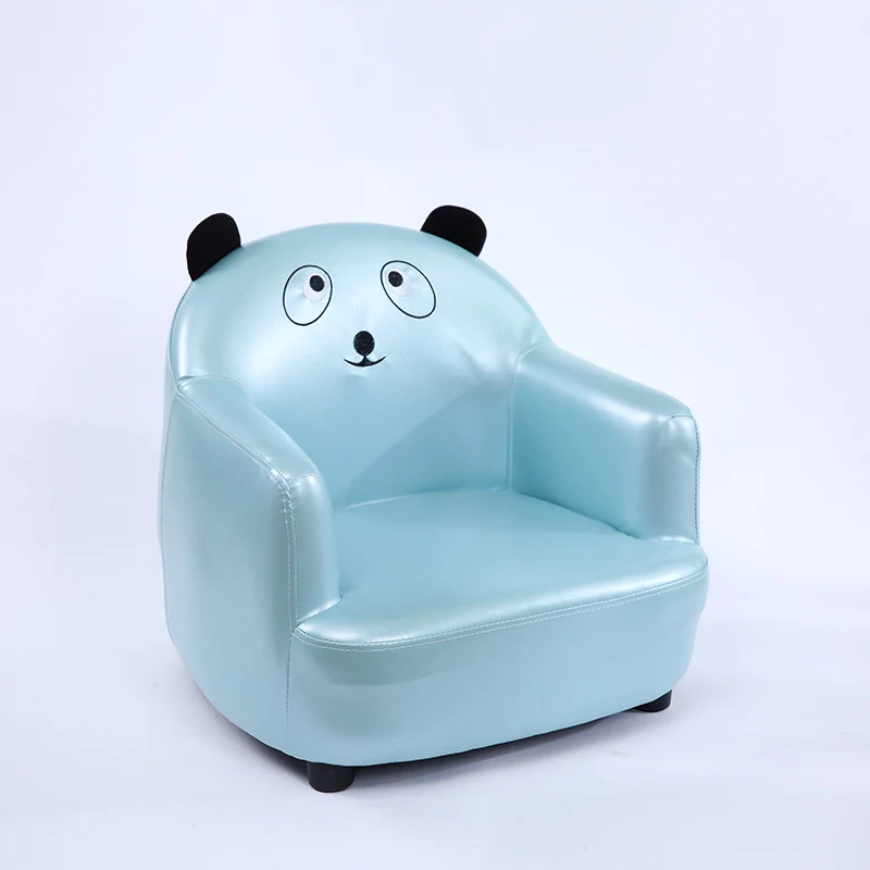 Modern Art Deco Faux Oil-Waxed Leather Solid Wood Animal-Shaped Kids Accent Chair With Backrest & Armrests For Bedroom & Living Room