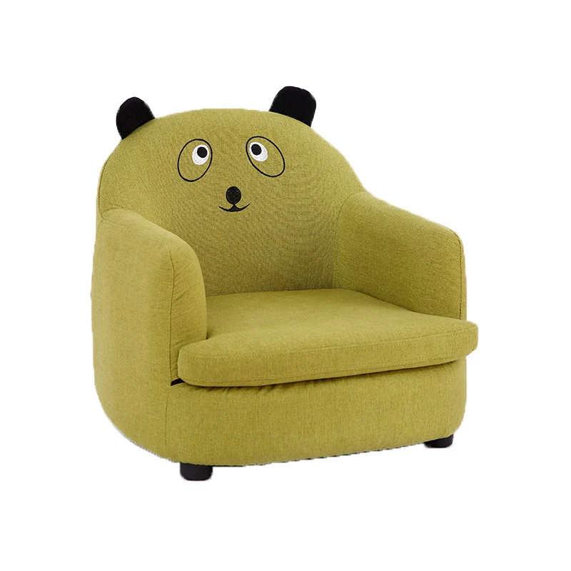 Modern Art Deco Faux Oil-Waxed Leather Solid Wood Animal-Shaped Kids Accent Chair With Backrest & Armrests For Bedroom & Living Room
