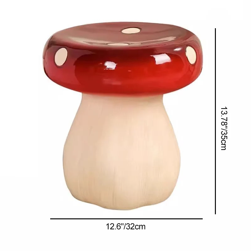 Modern Art Deco Resin Mushroom-Shaped Low Stool For Bedroom & Living Room