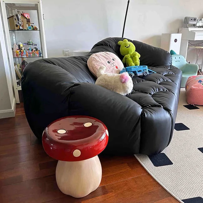 Modern Art Deco Resin Mushroom-Shaped Low Stool For Bedroom & Living Room