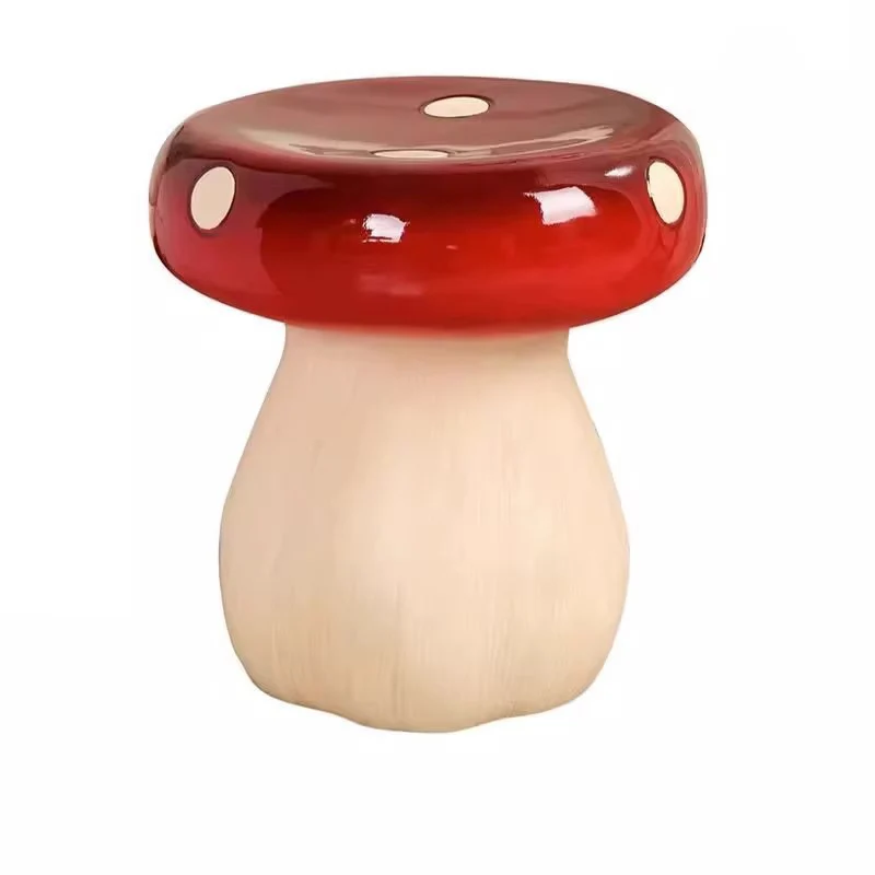 Modern Art Deco Resin Mushroom-Shaped Low Stool For Bedroom & Living Room