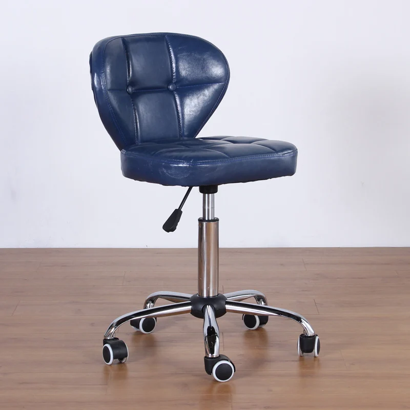 Contemporary Nordic Square PU Leather Plywood Steel Swivel Desk Chair Backrest Armless For Study