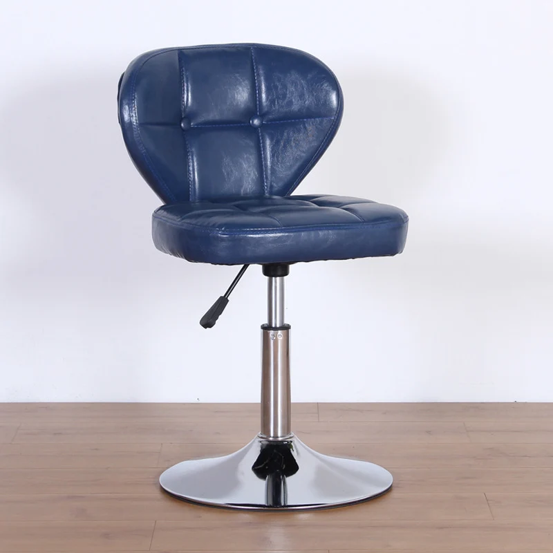Contemporary Nordic Square PU Leather Plywood Steel Swivel Desk Chair Backrest Armless For Study