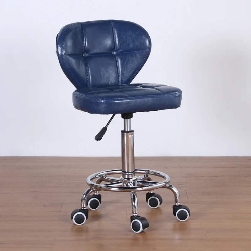 Contemporary Nordic Square PU Leather Plywood Steel Swivel Desk Chair Backrest Armless For Study