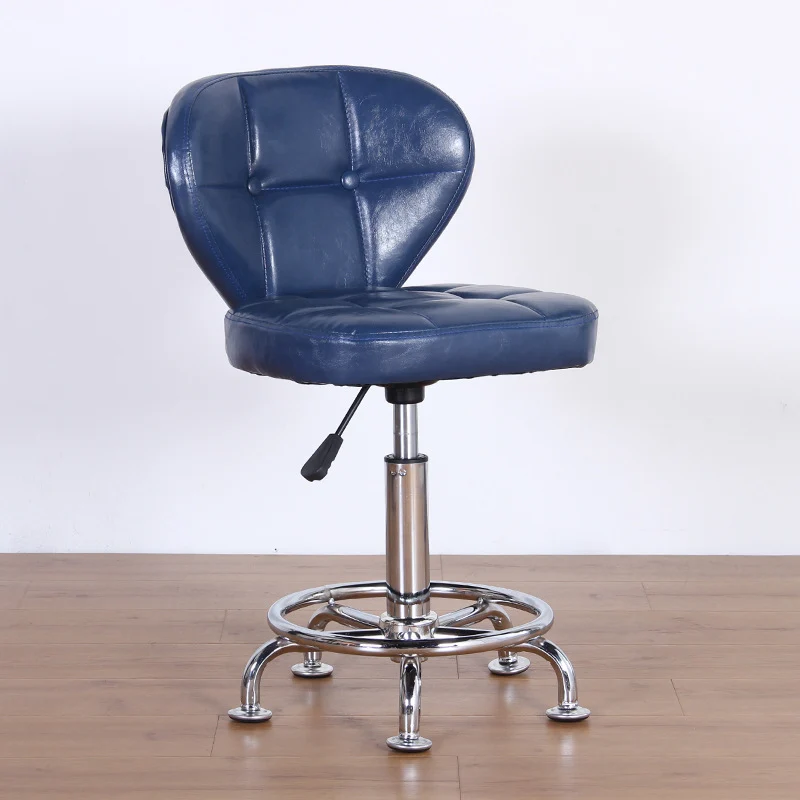 Contemporary Nordic Square PU Leather Plywood Steel Swivel Desk Chair Backrest Armless For Study