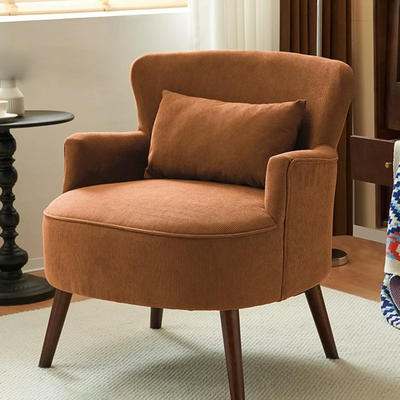 Traditional Vintage Cotton Linen Faux Leather Wood Square Sofa Armchair For Living Room And Bedroom
