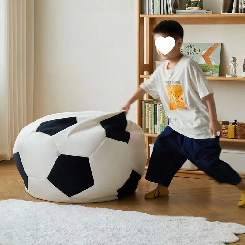 Contemporary Creative Synthetic Fabric EPP EPS Football Portable Washable Bean Bag Lazy Sofa For Living Room And Bedroom
