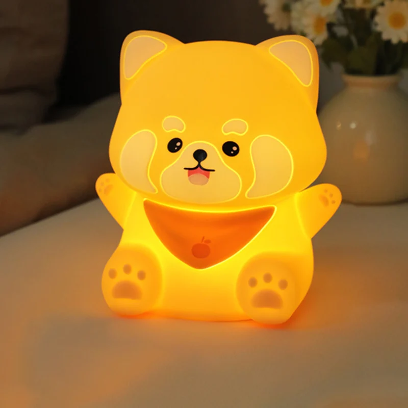 Contemporary Creative Silicone And ABS Panda LED Night Light Table Lamp For Bedroom
