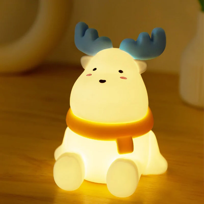 Contemporary Creative Silicone ABS Reindeer LED Table Lamp Night Light For Bedroom