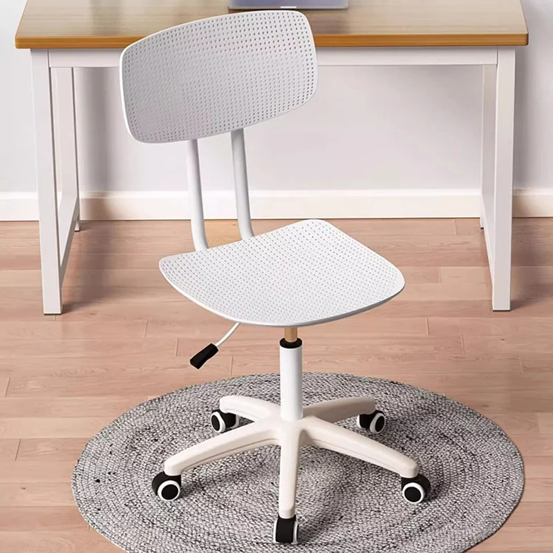 Modern Minimalist Square Breathable PP Nylon Steel Swivel Desk Chair Backrest Armless For Bedroom