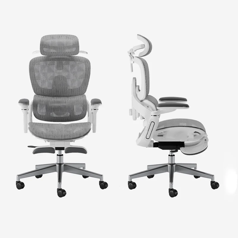 Modern Simplicity Mesh Nylon Steel Square Liftable Desk Chair Headrest Footrest For Home Office