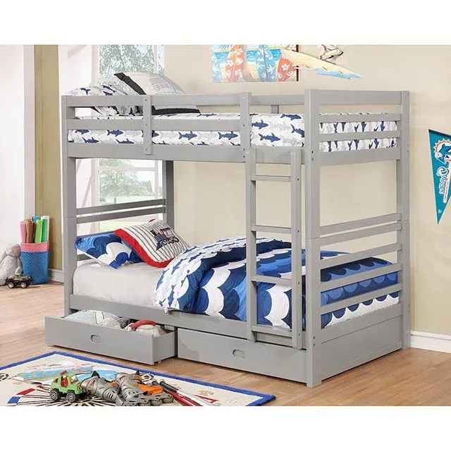 Furniture of America California CM-BK588T-GY Twin/Twin Bunk Bed