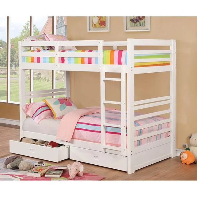 Furniture of America California CM-BK588T-WH Twin/Twin Bunk Bed