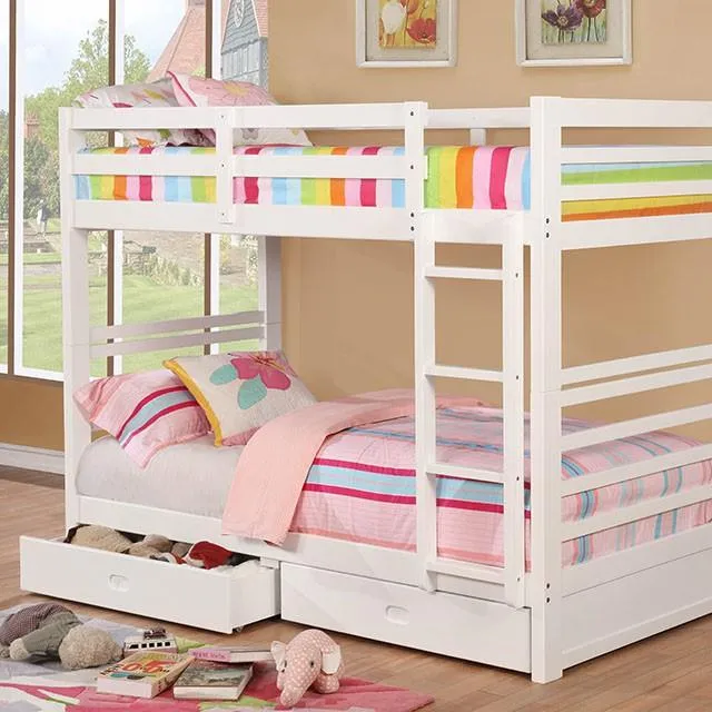 Furniture of America California CM-BK588T-WH Twin/Twin Bunk Bed