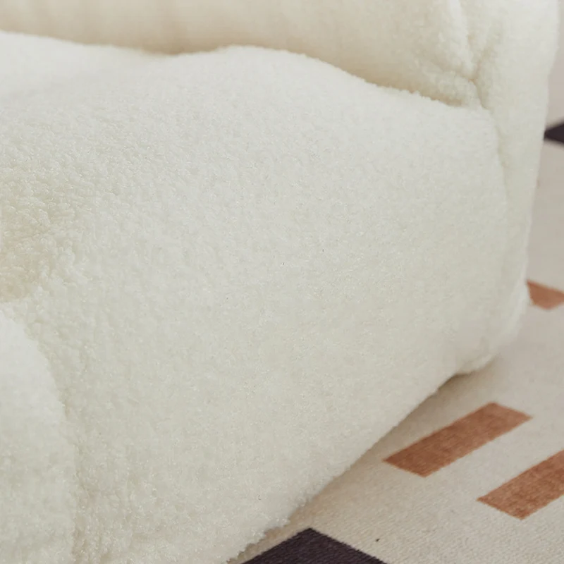Contemporary Creative Kids Square Cute Ear Sherpa Fabric EPS Sofa Armrest Backrest Storage Pocket For Living Room