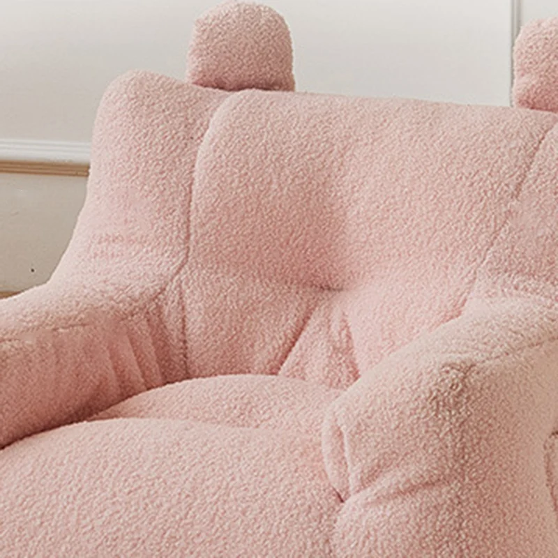 Contemporary Creative Kids Square Cute Ear Sherpa Fabric EPS Sofa Armrest Backrest Storage Pocket For Living Room