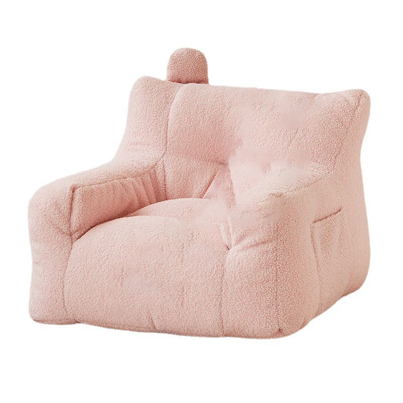 Contemporary Creative Kids Square Cute Ear Sherpa Fabric EPS Sofa Armrest Backrest Storage Pocket For Living Room